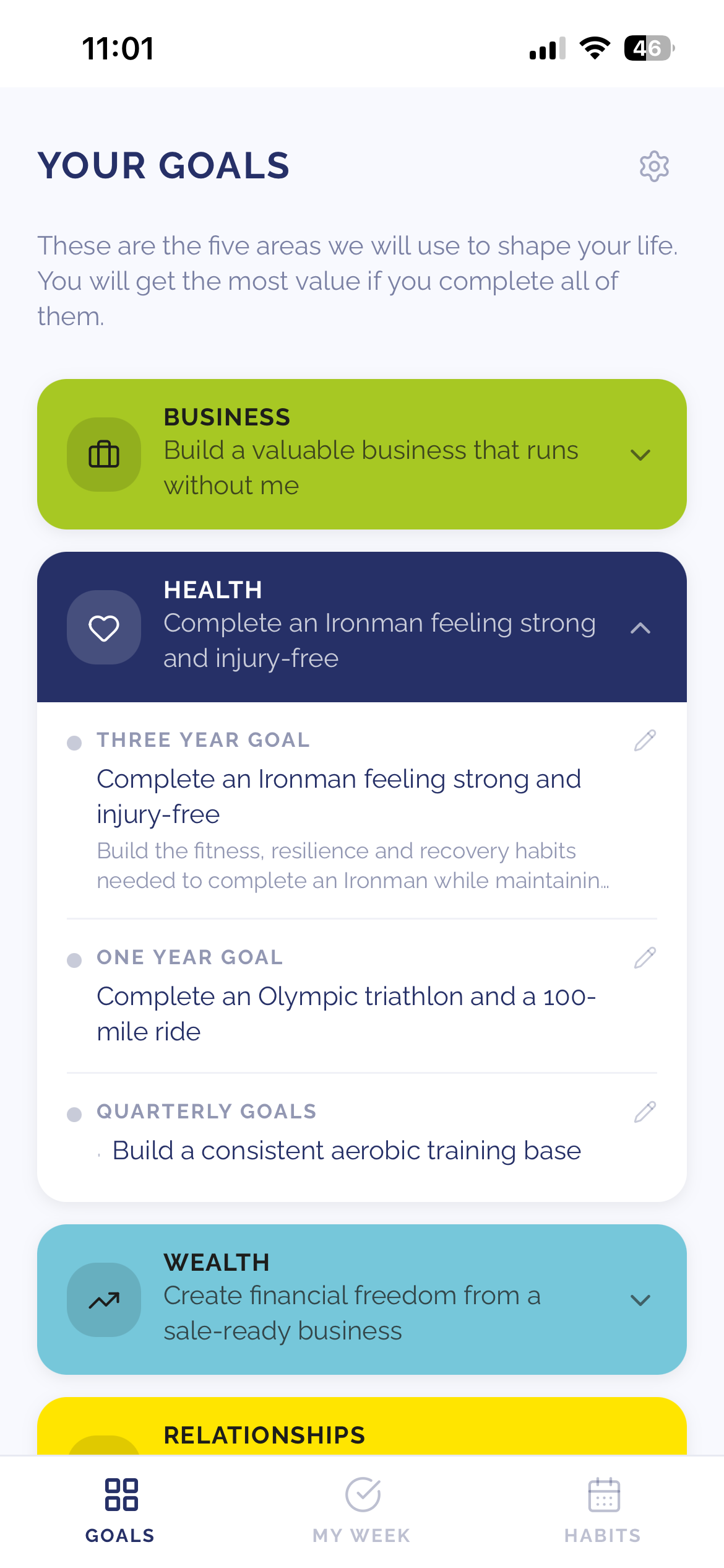 Limitless Life Planner app screen