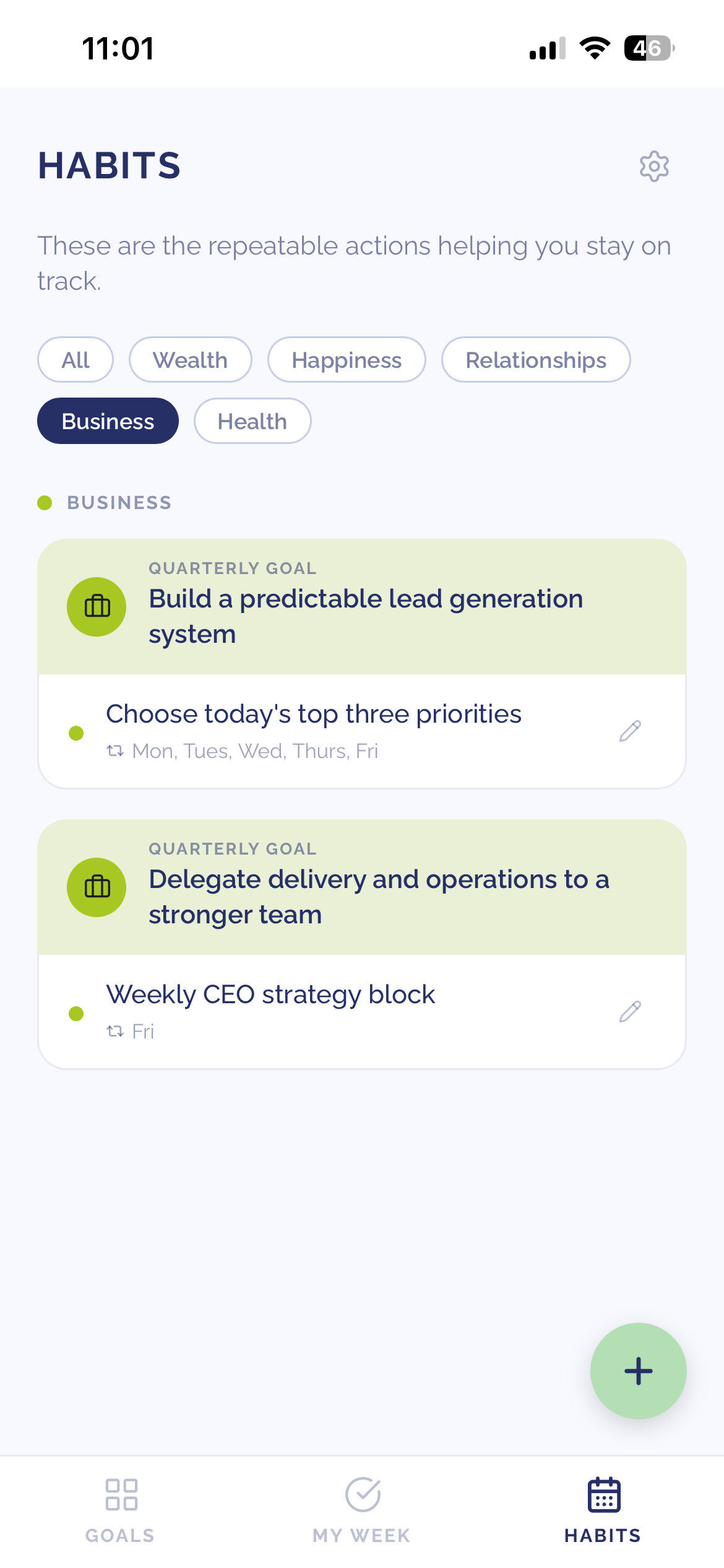 Limitless Life Planner app screen